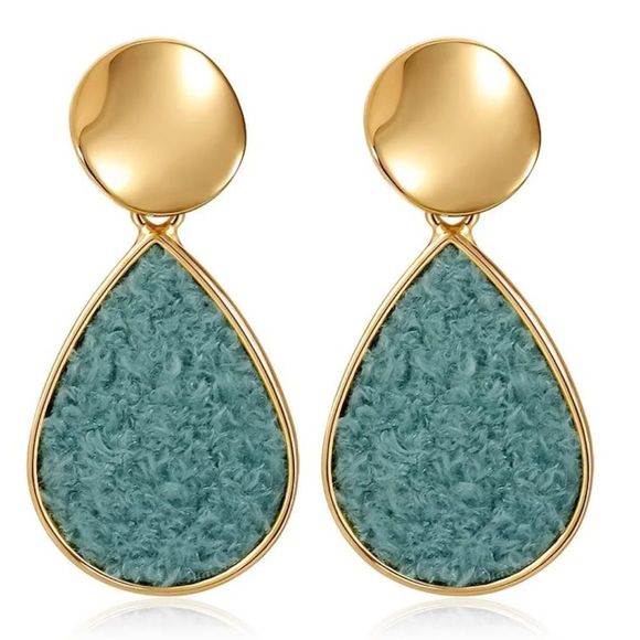 Color green New Fashion Round Drop Earrings for Wo - Picture 2 of 4